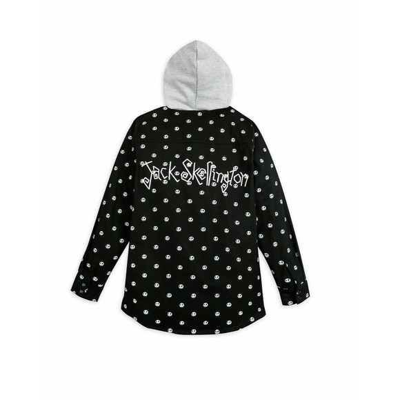 Disney Jack Skellington Woven Hoodie Hooded Shirt Jacket Adult size XXL - Picture 3 of 3